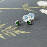 Icy A-Grade Natural Imperial Green Jadeite Petite Dolly Earring (White) No.180862