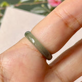 16.3mm Icy A-Grade Natural Blue Green Jadeite Slim Cut Ring Band No. 162639