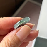 16.3mm Icy A-Grade Natural Blue Green Jadeite Slim Cut Ring Band No. 162639