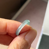 16.3mm Icy A-Grade Natural Blue Green Jadeite Slim Cut Ring Band No. 162639