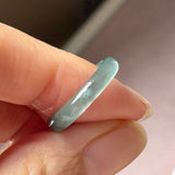 16.3mm Icy A-Grade Natural Blue Green Jadeite Slim Cut Ring Band No. 162639
