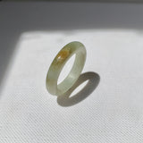 17.7mm A-Grade Natural Light Yellowish Green Jadeite Ring Band No. 161401