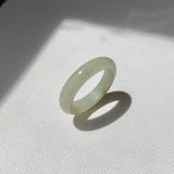 17.7mm A-Grade Natural Light Yellowish Green Jadeite Ring Band No. 161401