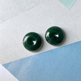 10.1 cts A-Grade Natural Dark Bluish Green Jadeite Donut Pair No.220695