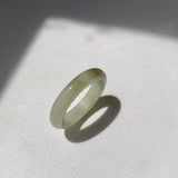 17.7mm A-Grade Natural Light Yellowish Green Jadeite Ring Band No. 161401