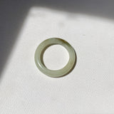 17.7mm A-Grade Natural Light Yellowish Green Jadeite Ring Band No. 161401