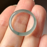 17.3mm Icy A-Grade Natural Light Bluish Green Jadeite Slim Cut Ring Band No. 162631