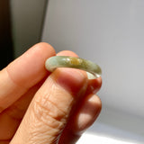 17.7mm A-Grade Natural Light Yellowish Green Jadeite Ring Band No. 161401
