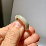 17.7mm A-Grade Natural Light Yellowish Green Jadeite Ring Band No. 161401