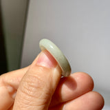 17.7mm A-Grade Natural Light Yellowish Green Jadeite Ring Band No. 161401
