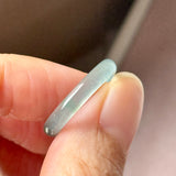 17.3mm Icy A-Grade Natural Light Bluish Green Jadeite Slim Cut Ring Band No. 162631