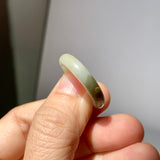 17.7mm A-Grade Natural Light Yellowish Green Jadeite Ring Band No. 161401