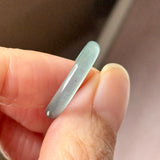 17.3mm Icy A-Grade Natural Light Bluish Green Jadeite Slim Cut Ring Band No. 162631
