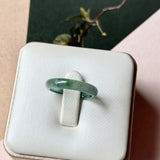 16.3mm Icy A-Grade Natural Blue Green Jadeite Slim Cut Ring Band No. 162632
