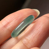 16.3mm Icy A-Grade Natural Blue Green Jadeite Slim Cut Ring Band No. 162632