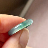 16.3mm Icy A-Grade Natural Blue Green Jadeite Slim Cut Ring Band No. 162632