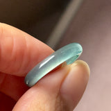 16.3mm Icy A-Grade Natural Blue Green Jadeite Slim Cut Ring Band No. 162632