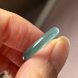 16.3mm Icy A-Grade Natural Blue Green Jadeite Slim Cut Ring Band No. 162632