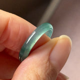 16.3mm Icy A-Grade Natural Blue Green Jadeite Slim Cut Ring Band No. 162632