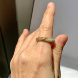 17.7mm A-Grade Natural Russet Grey Jadeite Ring Band No. 161837