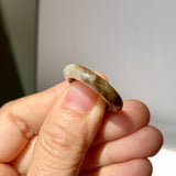 17.7mm A-Grade Natural Russet Grey Jadeite Ring Band No. 161837