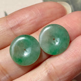 A-Grade Natural Imperial Green Jadeite Donut Pair No.180855