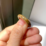 17.7mm A-Grade Natural Brown Jadeite Ring Band No. 161886