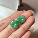 A-Grade Natural Imperial Green Jadeite Donut Pair No.180854