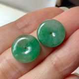 A-Grade Natural Imperial Green Jadeite Donut Pair No.180854