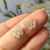 Icy 2.05 cts A-Grade Natural Jadeite Butterfly (Pair) No.180656