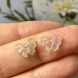 Icy 2.05 cts A-Grade Natural Jadeite Butterfly (Pair) No.180656