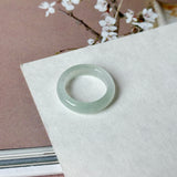 16.6mm Icy A-Grade Natural Light Green Jadeite Ring Band No. 162645