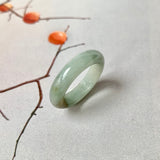 17.9mm A-Grade Natural Light Bluish Green Brown Jadeite Ring Band No. 161855