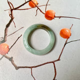 17.9mm A-Grade Natural Light Bluish Green Brown Jadeite Ring Band No. 161855
