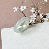 16.8mm Icy A-Grade Natural Light Green Jadeite Ring Band No. 162644