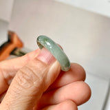 17.9mm A-Grade Natural Light Bluish Green Brown Jadeite Ring Band No. 161855