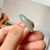 17.9mm A-Grade Natural Light Bluish Green Brown Jadeite Ring Band No. 161855