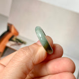 17.9mm A-Grade Natural Light Bluish Green Brown Jadeite Ring Band No. 161855