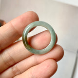 17.9mm A-Grade Natural Light Bluish Green Brown Jadeite Ring Band No. 161855