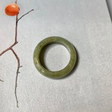 17.9mm A-Grade Natural Dark Yellowish Green Jadeite Ring Band No. 161790