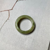17.9mm A-Grade Natural Dark Yellowish Green Jadeite Ring Band No. 161790