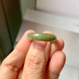 17.9mm A-Grade Natural Dark Yellowish Green Jadeite Ring Band No. 161790