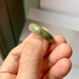 17.9mm A-Grade Natural Dark Yellowish Green Jadeite Ring Band No. 161790