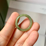 17.9mm A-Grade Natural Dark Yellowish Green Jadeite Ring Band No. 161790