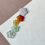 SOLD OUT: 9.35 cts Icy A-Grade Natural Rainbow Jadeite Maehwa Plum Blossom Flowers (1 Set) No. 130523
