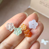 SOLD OUT: 9.35 cts Icy A-Grade Natural Rainbow Jadeite Maehwa Plum Blossom Flowers (1 Set) No. 130523