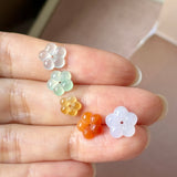SOLD OUT: 9.35 cts Icy A-Grade Natural Rainbow Jadeite Maehwa Plum Blossom Flowers (1 Set) No. 130523