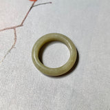 17.8mm A-Grade Natural Yellowish Green Jadeite Ring Band No. 161878