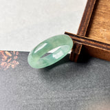 20.3mm A-Grade Natural Bluish Green Jadeite Abacus Ring Band No.220687