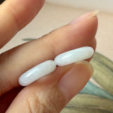 A-Grade Natural Lavender Green Jadeite Bagel Pair No.180866